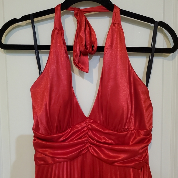 My Michelle Red Halter Top Dress - Picture 3 of 12